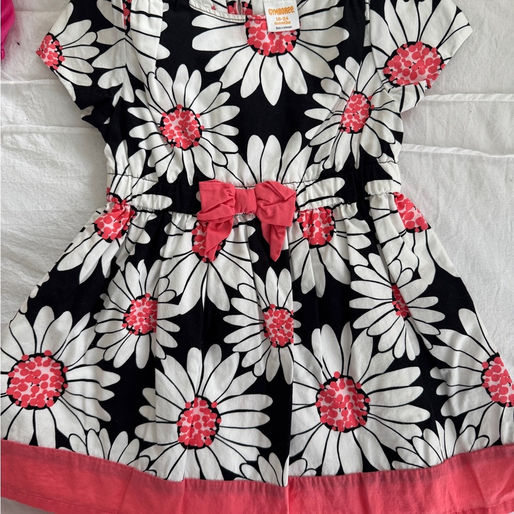 Gymboree Black and Pink Floral Kids Dress